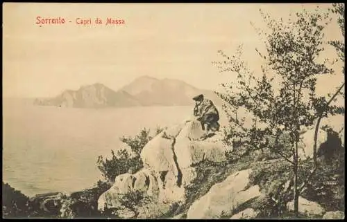 Sorrent (Kampanien) Sorrento Umland Panorama-Ansicht Capri da Massa 1910