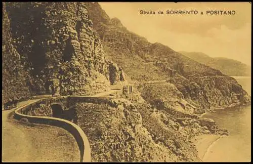 Sorrent Kampanien Sorrento  Küstenstraße Strada da SORRENTO a POSITANO 1910