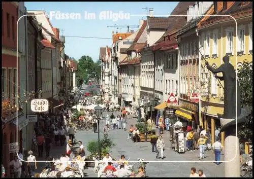 Füssen Stadtteilansicht, Geschäftsstrasse, Fußgängerzone, Geschäfte 1998