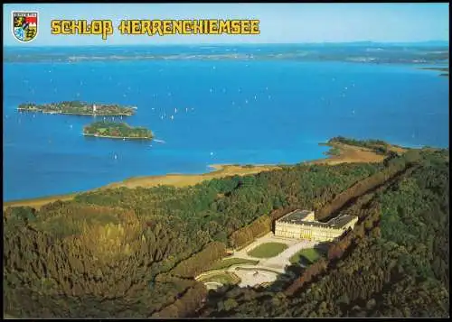 Ansichtskarte Chiemsee Herreninsel mit SCHLOSS HERRENCHIEMSEE 1980