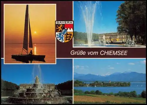 Ansichtskarte Chiemsee Grüße vom CHIEMSEE (Mehrbildkarte) 1980