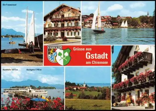 Gstadt am Chiemsee Mehrbildkarte mit Ortsansichten u.a. Fraueninsel 1998