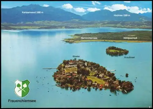 Chiemsee Herrenchiemsee Herreninsel mit Schloss, Monastery Frauenwörth 1990