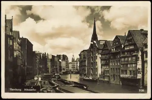 Ansichtskarte Hamburg Nikolaifleet - Fotokarte 1938