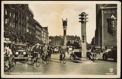 Kopenhagen København Lurblæsersøjlen Autos Verkehr 1940  Deutsche Feldpost WK2