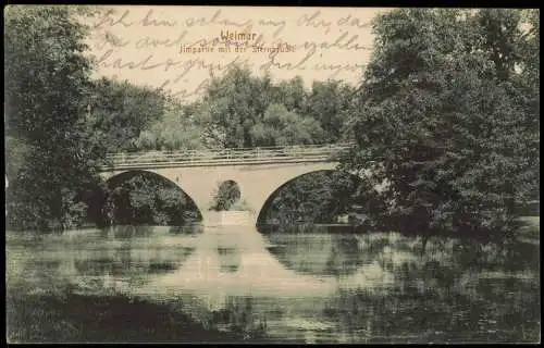 Ansichtskarte Weimar Ilmpartie mit der Sternbrücke 1916