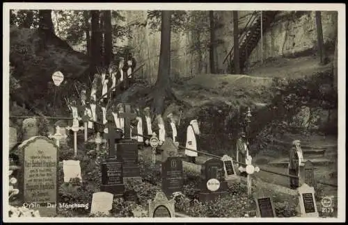 Ansichtskarte Oybin Klosterruine Friedhof Mönchszug Fotokarte 1936  Oberlausitz