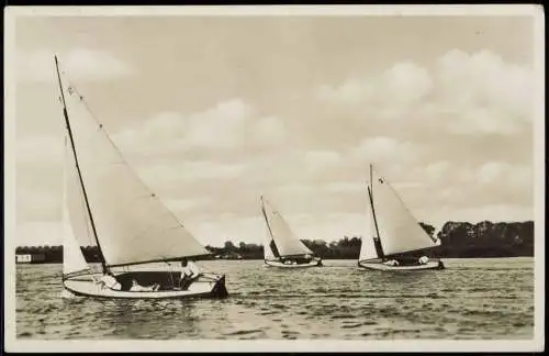 Ansichtskarte  Segel Regatta 1938  gel.  Stempel Wesermünde Geestemünde