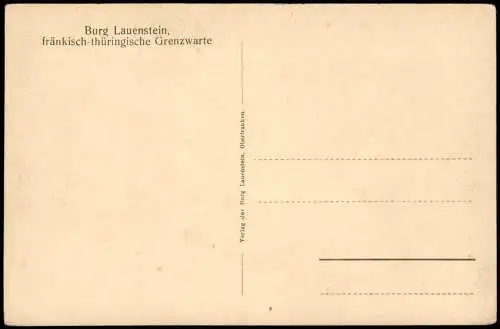 Ansichtskarte Lauenstein-Ludwigsstadt Burg Lauenstein, Aacanier-Kimmer. 1928