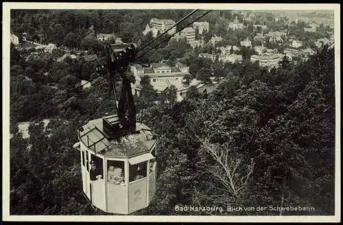 Ansichtskarte Bad Harzburg Stadt und Schwebebahn Gondel 1933