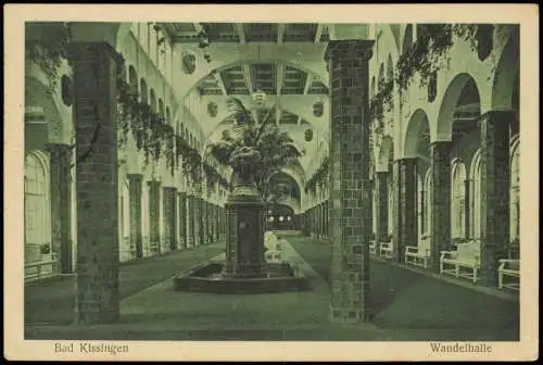 Ansichtskarte Bad Kissingen Wandelhalle Brunnen 1928