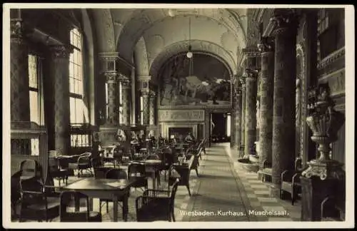 Ansichtskarte Wiesbaden Kurhaus. Muschelsaal. 1930