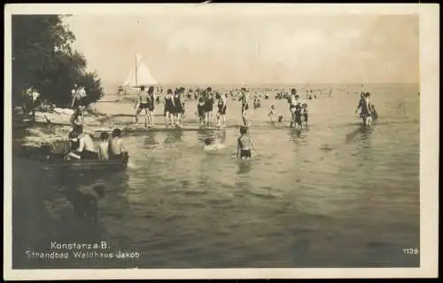 Ansichtskarte Konstanz Strandbad Waldhaus Jakob Fotokarte 1930