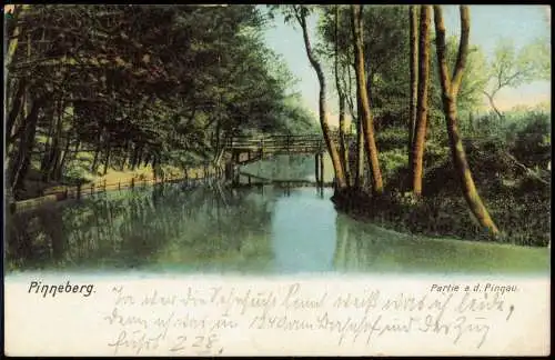 Ansichtskarte Pinneberg Partie a.d. Pinnau. Brücke 1908