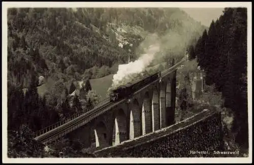 Hirschsprung-Breitnau Höllental Schwarzwald Viadukt Dampflokomotive 1930