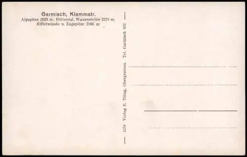 Ansichtskarte Garmisch-Garmisch-Partenkirchen Klammstraße 1932