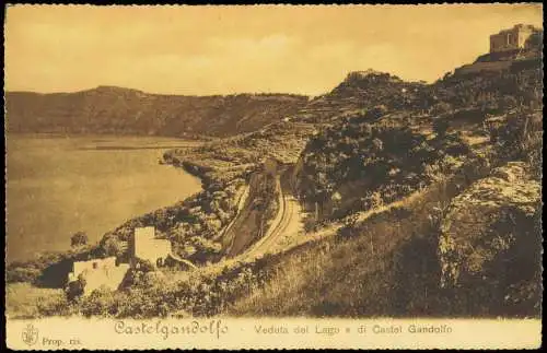 Cartoline Castel Gandolfo Veduta del Lago e di Castel Gandolfo 1910