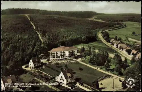 Neuhaus im Solling-Holzminden Park-Hotel Düsterdiek  Flugzeug aus Luftbild 1960