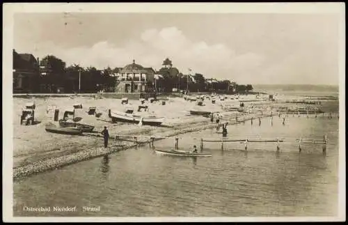 Ansichtskarte Niendorf-Timmendorfer Strand Strand Boote Pavillon 1937