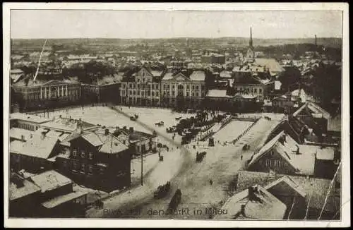 Postcard Mitau Jelgava Елгава Blick auf den Markt 1917  Latvia