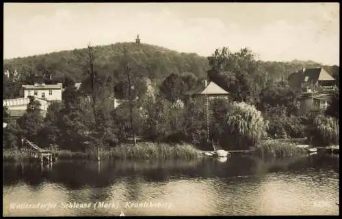 Ansichtskarte Woltersdorf Woltersdorfer Schleuse Kranichberg 1930