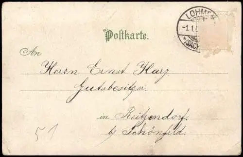 Ansichtskarte  Neujahr Sylvester New Year Frau sitzend auf Uhr 1902