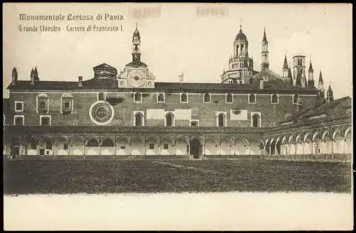 Pavia Monumentale Certosa di Pavia Grande Chiostro Carcere di Francesco I. 1910