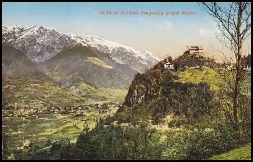 Cartoline Meran Merano Südtirol Schloss Fragsburg gegen Meran 1913