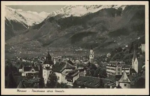 Cartoline Meran Merano Panarama verso Venosta 1920