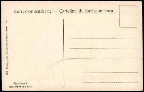 Riva del Garda Panorama-Ansicht Gesamtbild von Riva Gardasee 1908