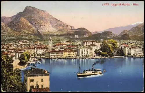 Cartoline Riva del Garda Panorama-Ansicht, Gardasee, Berg-Panorama 1913