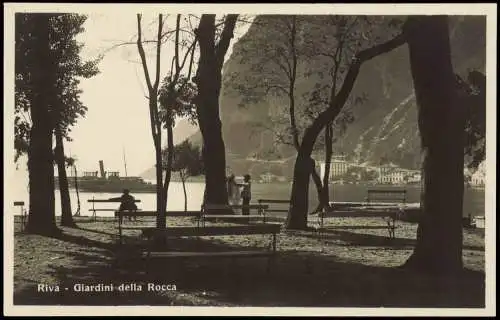 Riva del Garda Stadtteilansicht Park Riva Giardini della Rocca 1930