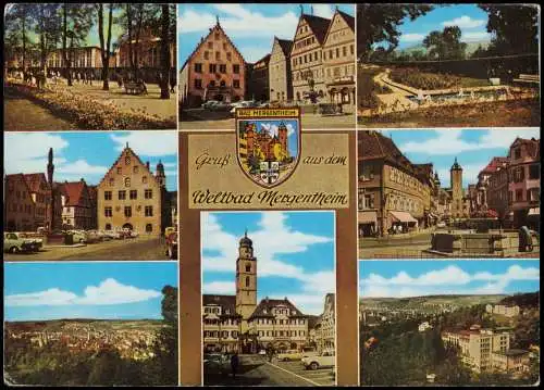 Ansichtskarte Bad Mergentheim Mehrbildkarte mit div. Ortsansichten 1970