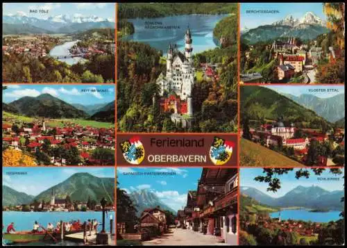 .Bayern Mehrbildkarte Ansichten aus dem Ferienland OBERBAYERN 1980