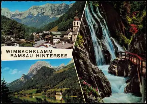 Ramsau bei Berchtesgaden Mehrbildkarte Bayern Wimbachklamm RAMSAU HINTERSEE 1970