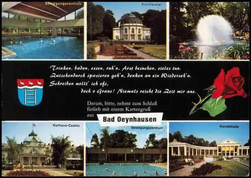 Bad Oeynhausen Mehrbild-AK u.a. mit Bewegungszentrum Kurtheater uvm. 1980