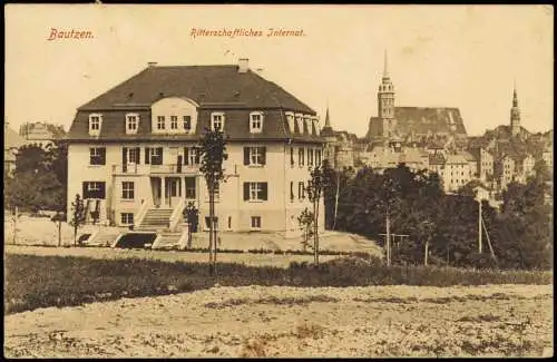 Ansichtskarte Bautzen Budyšin Ritterschaftliches Internat. 1911