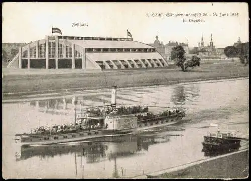 Ansichtskarte Johannstadt-Dresden Sängerhalle Fest Altstadt 1925