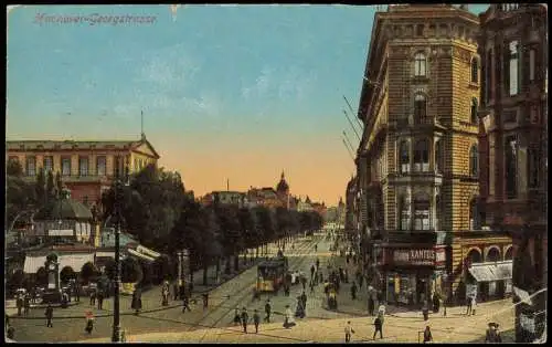 Ansichtskarte Hannover Georgstraße Cafe Kröpcke Xantos Cigarren 1925