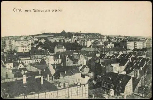 Ansichtskarte Gera vom Rathausturm gesehen 1913