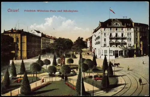 Ansichtskarte Kassel Friedrich-Wilhelms-Platz und Ständeplatz. 1916