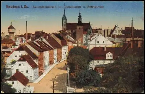 Ansichtskarte Bautzen Budyšin Lauensteinerstraße 1914