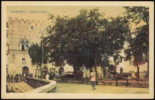 Cartoline Taormina Palazzo Corvaia 1916  Sizilien Sicilia