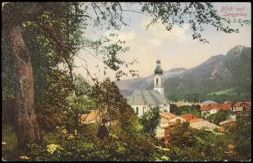 Ansichtskarte Lenggries Blick auf die Stadt 1913