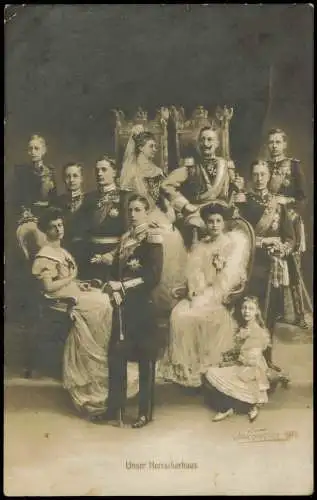 Ansichtskarte  Kaiser Wilhelm II und Familie Unser Herrscherhaus 1906