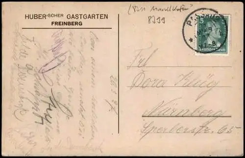 Ansichtskarte Freinberg Huberscher Gastgarten Künstlerkarte 1922