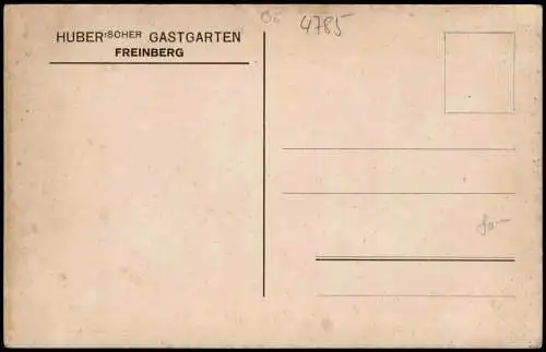 Ansichtskarte Freinberg Huberscher Gastgarten Künstlerkarte 1922  Oberösterreich