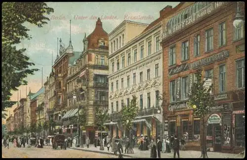 Ansichtskarte Mitte-Berlin Unter den Linden. Kranzlerecke. 1914