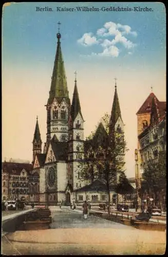 Ansichtskarte Charlottenburg-Berlin Kaiser-Wilhelm-Gedächtniskirche 1911