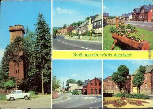 Auerbach Vogtland  Wernesgrün: Hauptstraße,  Straße, Konsum-Gaststätte   1980